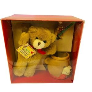 Vintage Dakin GingerBear Plush Teddy Bear and Ceramic Mug Gift Set Christmas New